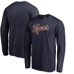 Detroit Tigers Team Wordmark Long Sleeve T-Shirt - Navy