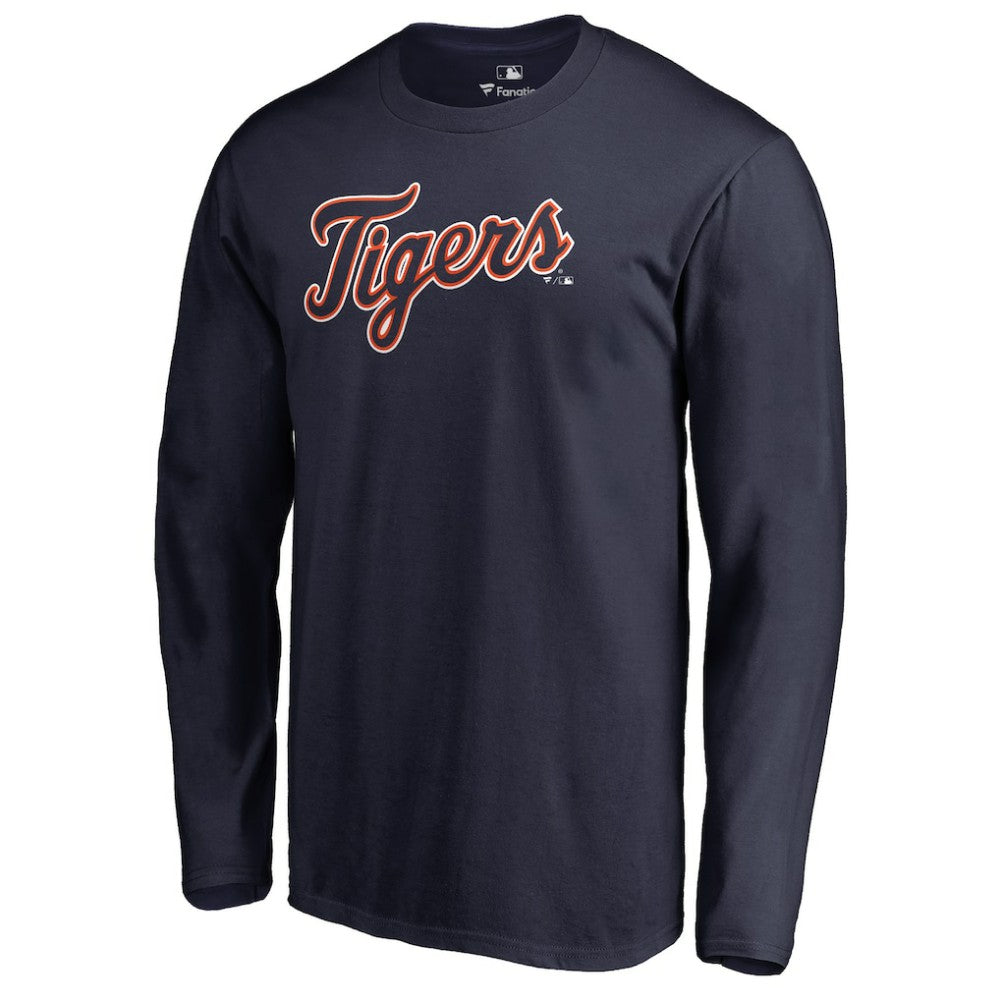 Detroit Tigers Team Wordmark Long Sleeve T-Shirt - Navy