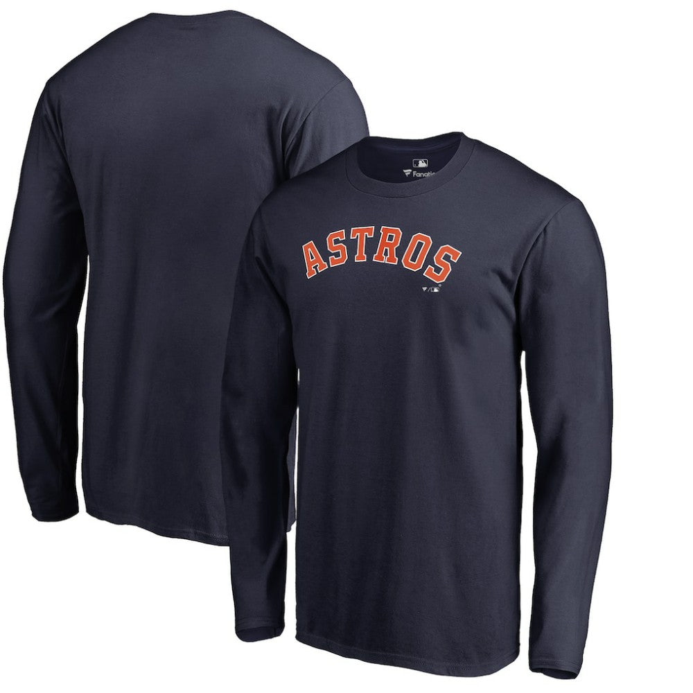 Houston Astros Team Wordmark Long Sleeve T-Shirt - Navy