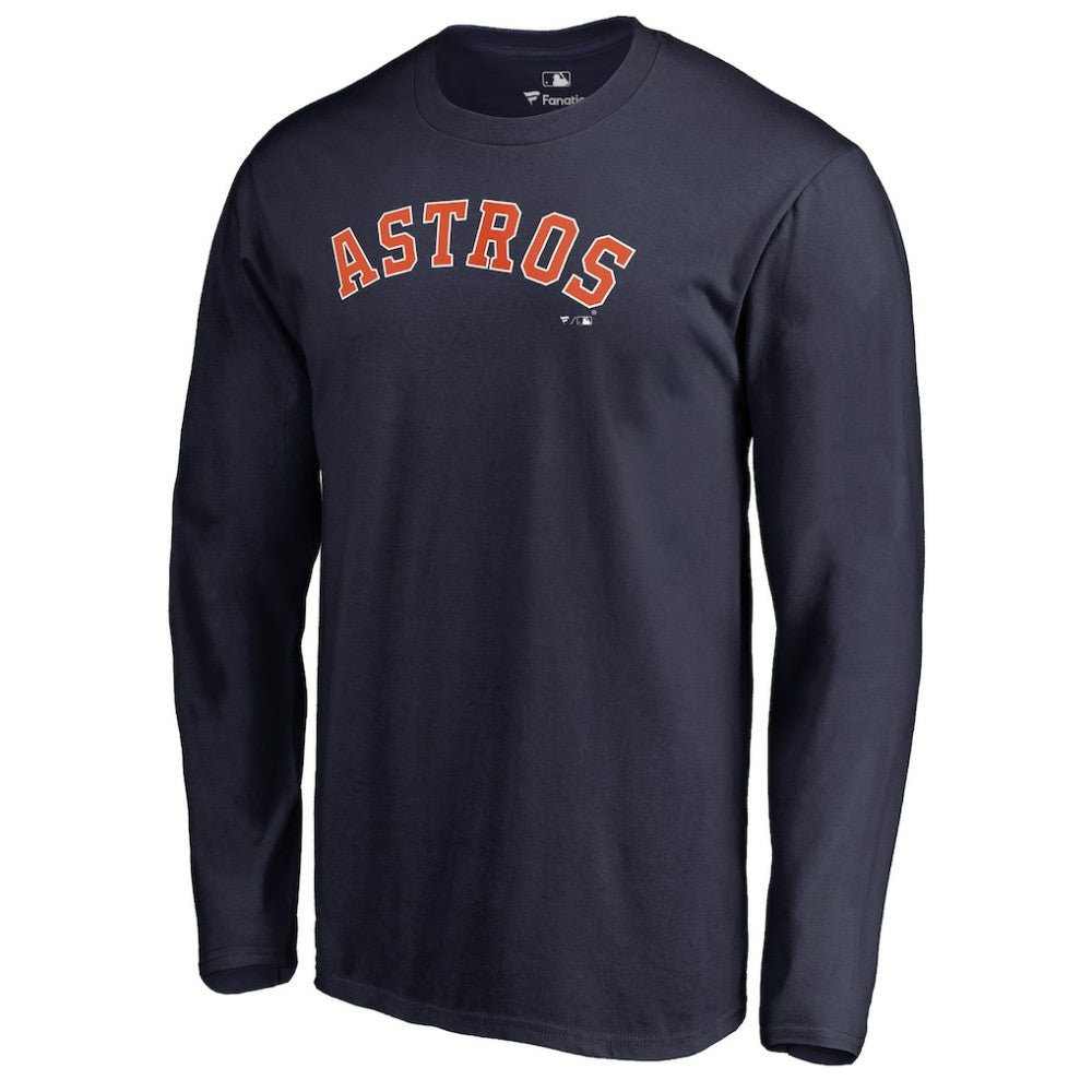 Houston Astros Team Wordmark Long Sleeve T-Shirt - Navy