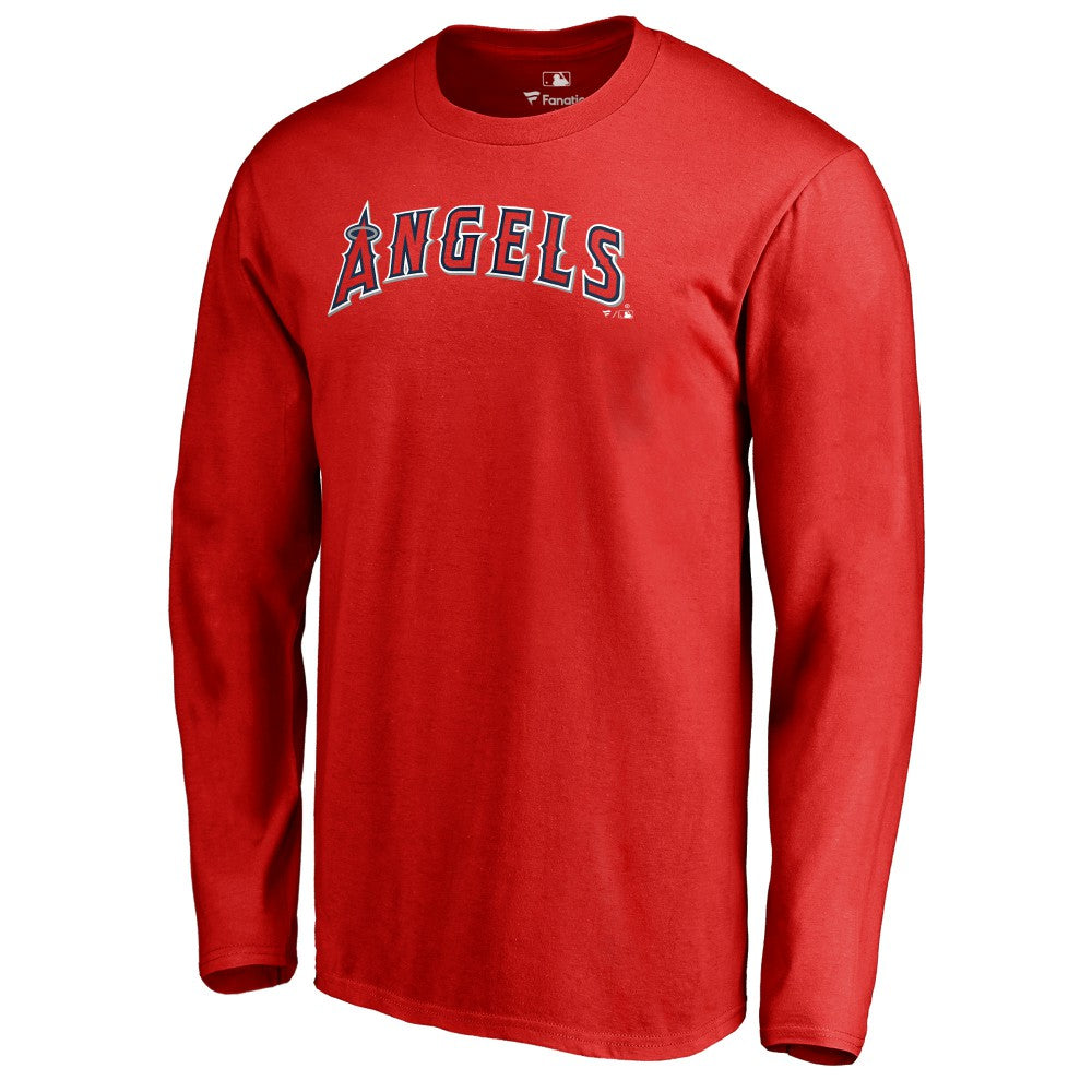 Los Angeles Angels Team Wordmark Long Sleeve T-Shirt - Red
