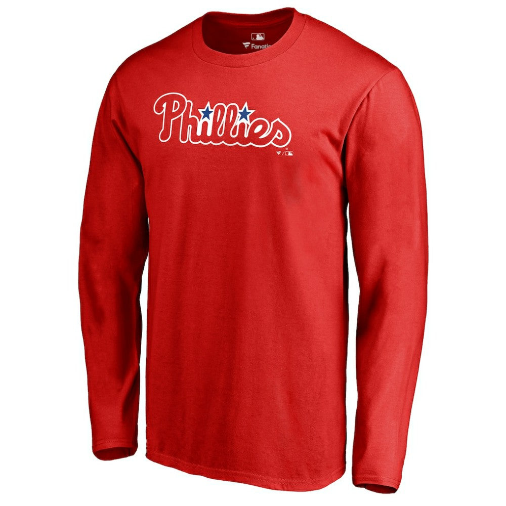 Philadelphia Phillies Team Wordmark Long Sleeve T-Shirt - Red