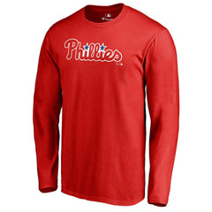 Philadelphia Phillies Team Wordmark Long Sleeve T-Shirt - Red