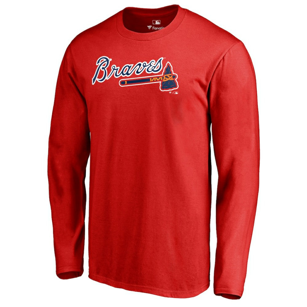 Atlanta Braves Team Wordmark Long Sleeve T-Shirt - Red
