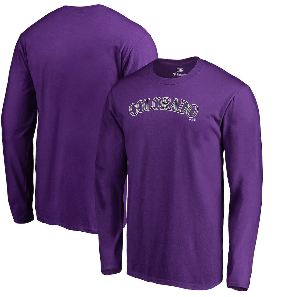 Colorado Rockies Team Wordmark Long Sleeve T-Shirt - Purple