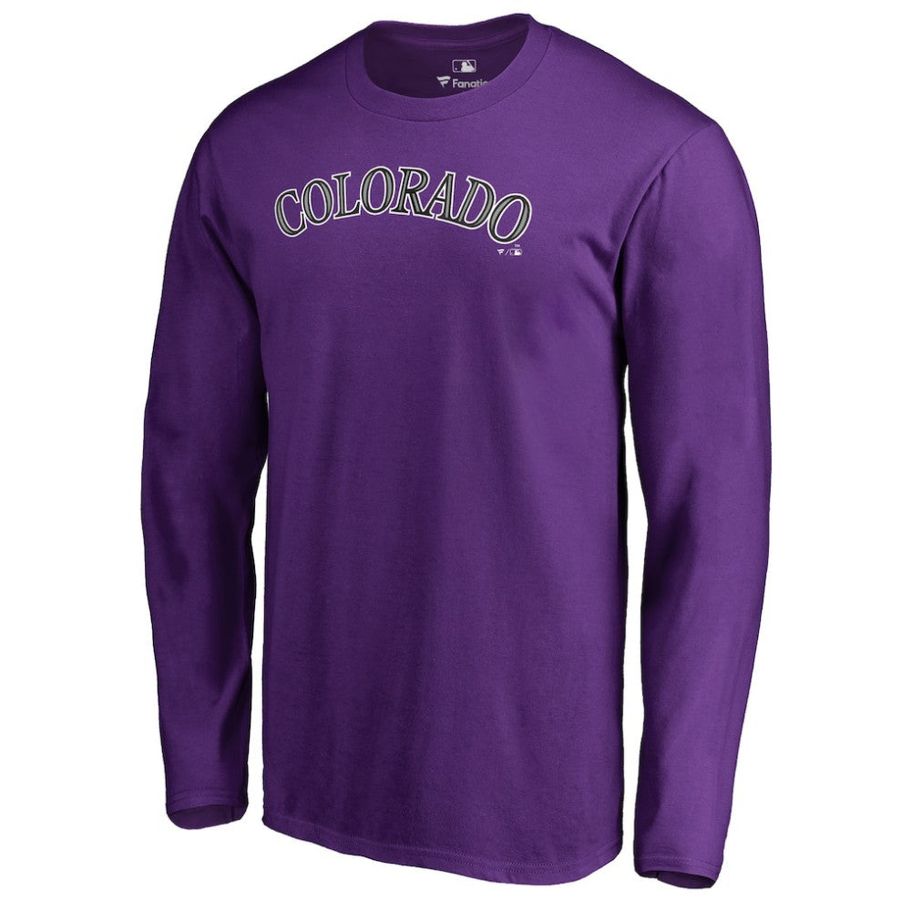 Colorado Rockies Team Wordmark Long Sleeve T-Shirt - Purple