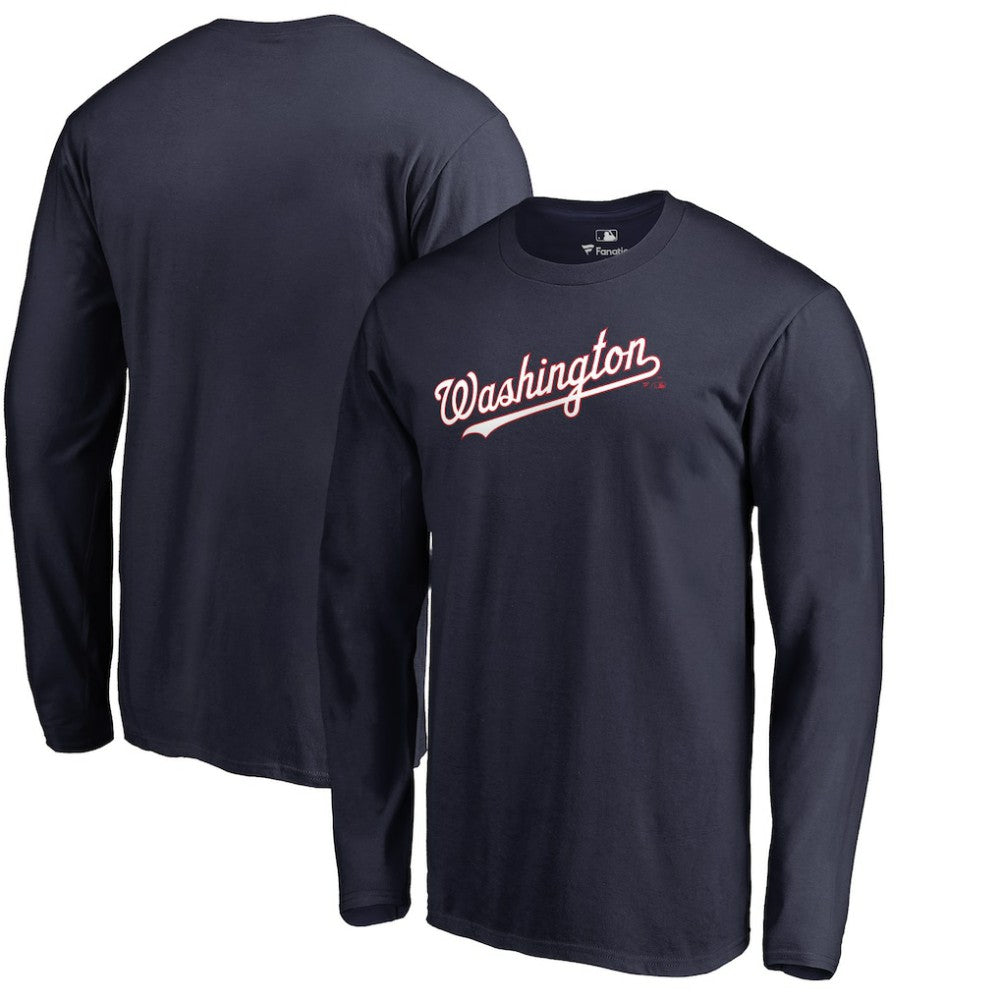 Washington Nationals Team Wordmark Long Sleeve T-Shirt - Navy