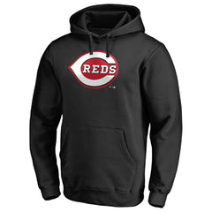 Cincinnati Reds Official Wordmark Fitted Pullover Hoodie - Black