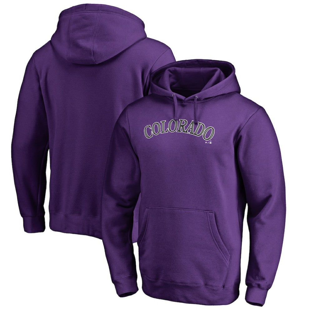 Colorado Rockies Official Wordmark Fitted Pullover Hoodie - Purple