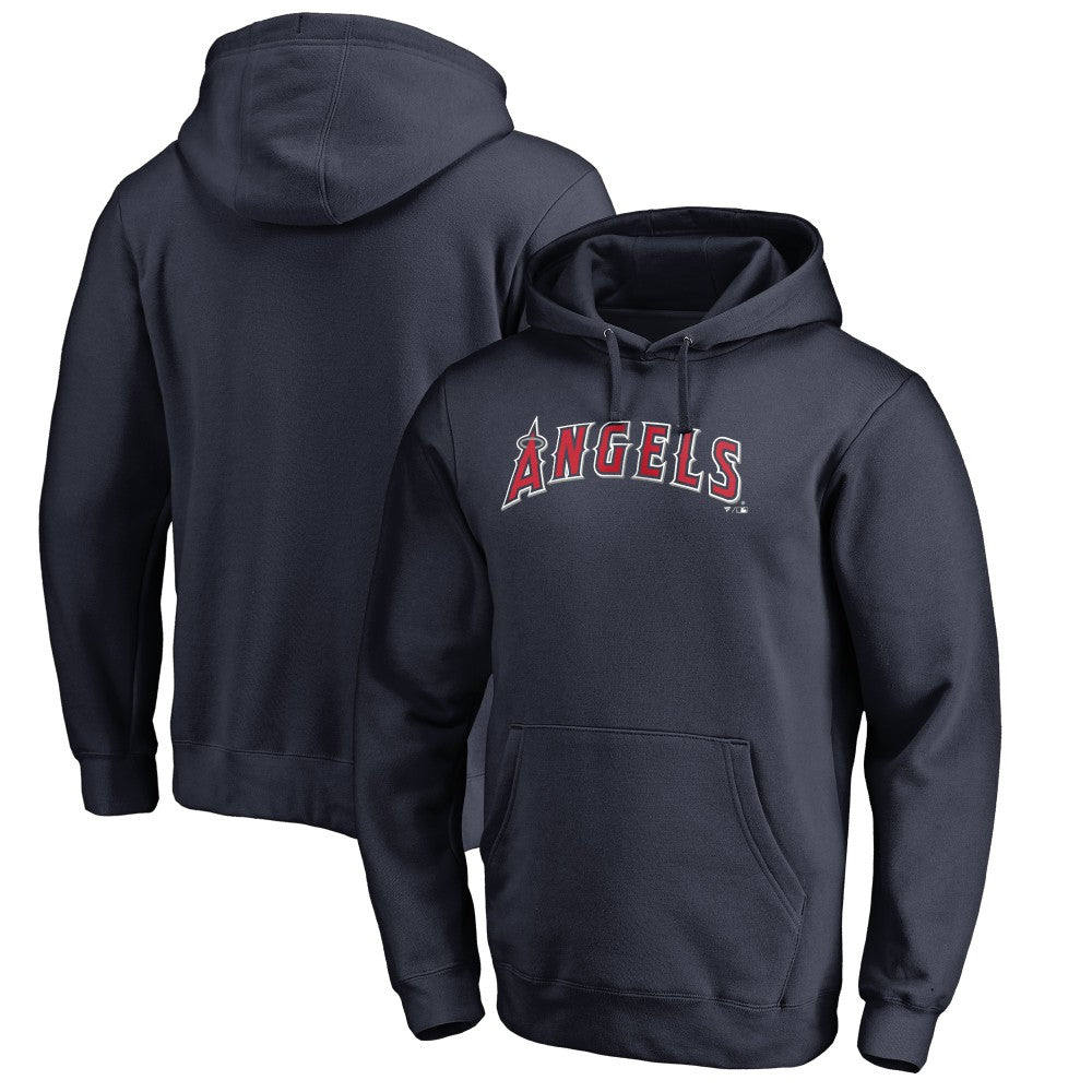Los Angeles Angels Official Wordmark Fitted Pullover Hoodie - Navy