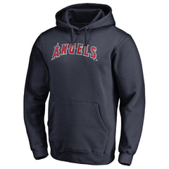 Los Angeles Angels Official Wordmark Fitted Pullover Hoodie - Navy
