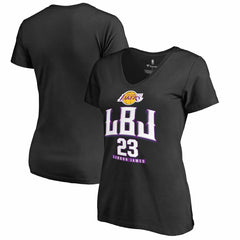 LeBron James Los Angeles Lakers Women's Hometown Collection LBJ V-Neck T-Shirt - Black discount