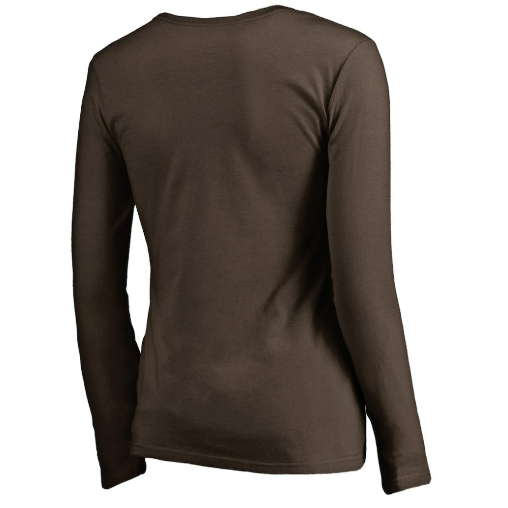 San Diego Padres Women's Cooperstown Collection Forbes Long Sleeve V-Neck T-Shirt - Brown
