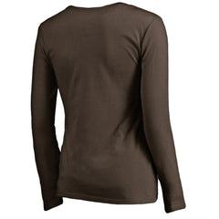San Diego Padres Women's Cooperstown Collection Forbes Long Sleeve V-Neck T-Shirt - Brown