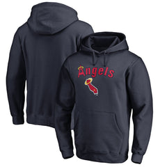 Los Angeles Angels Vintage Cooperstown Collection Wahconah Fitted Pullover Hoodie - Navy