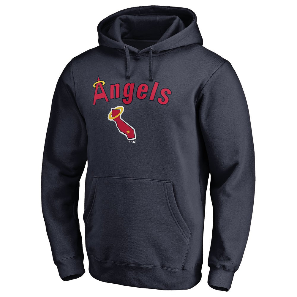 Los Angeles Angels Vintage Cooperstown Collection Wahconah Fitted Pullover Hoodie - Navy