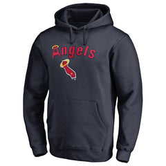 Los Angeles Angels Vintage Cooperstown Collection Wahconah Fitted Pullover Hoodie - Navy