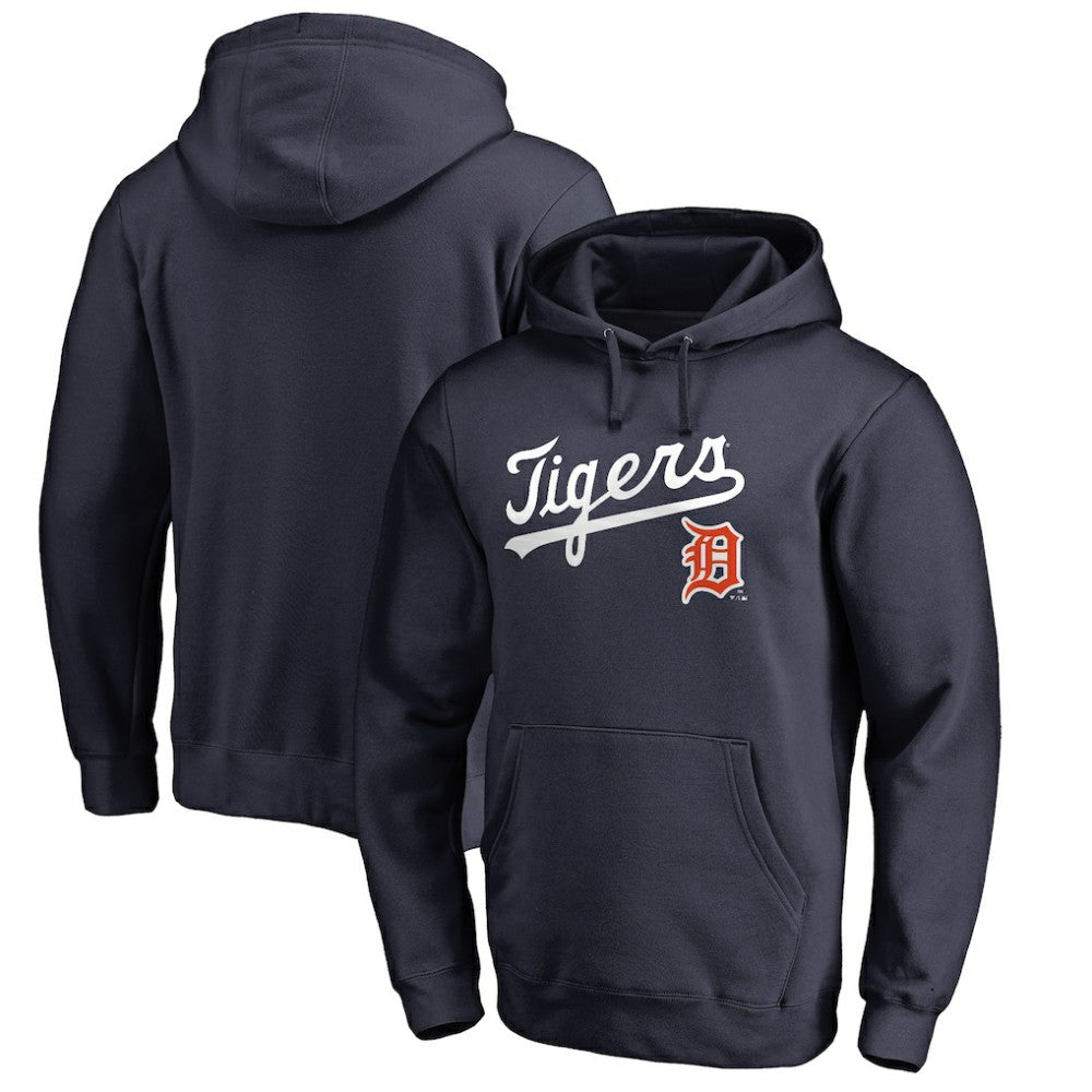 Detroit Tigers Vintage Cooperstown Collection Wahconah Fitted Pullover Hoodie - Navy