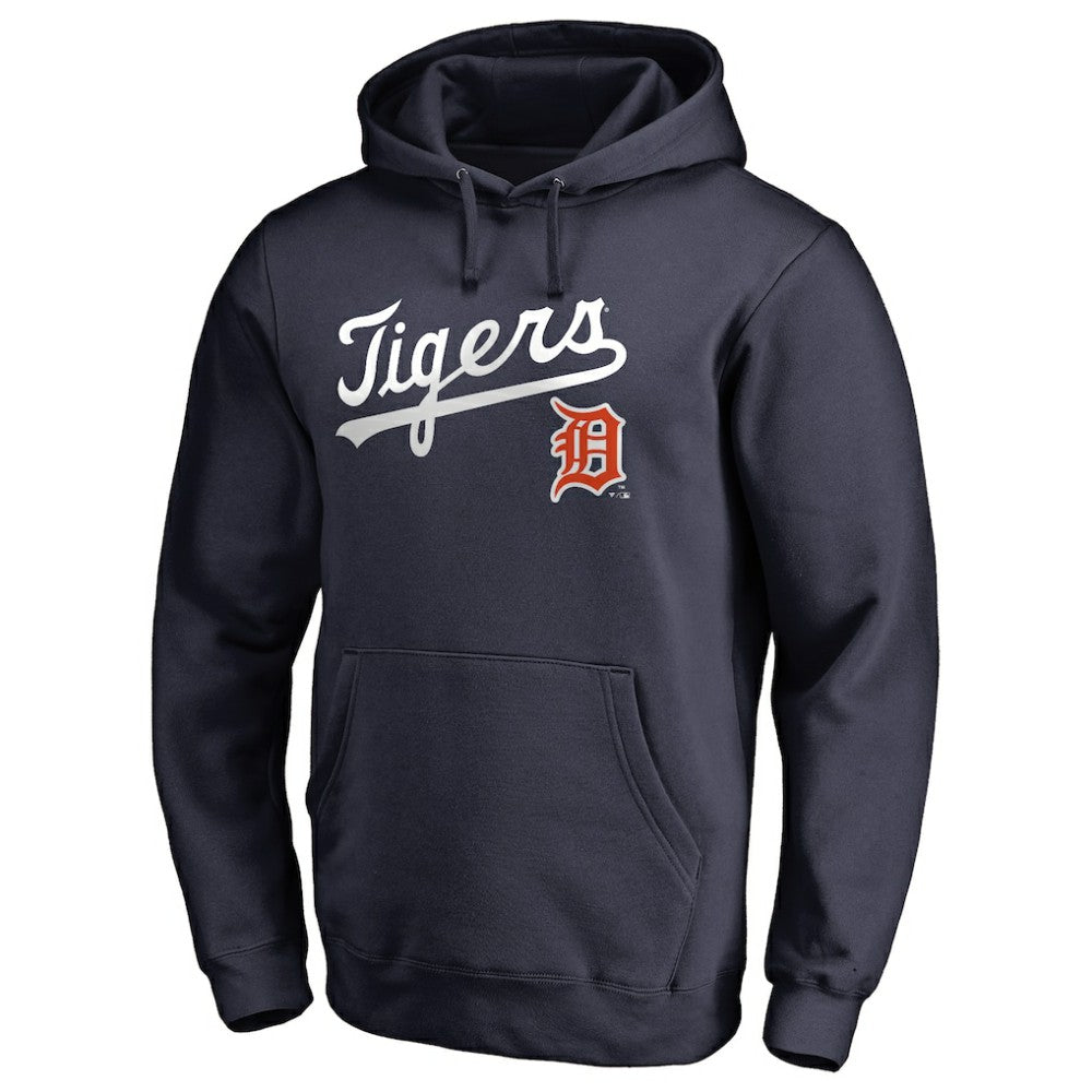 Detroit Tigers Vintage Cooperstown Collection Wahconah Fitted Pullover Hoodie - Navy