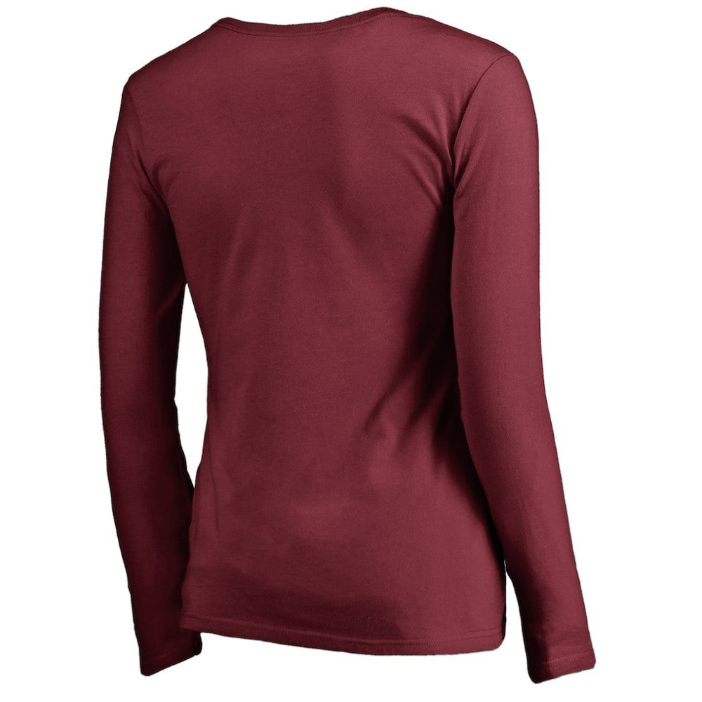 Philadelphia Phillies Women's Cooperstown Collection Slider Long Sleeve V-Neck T-Shirt - Maroon