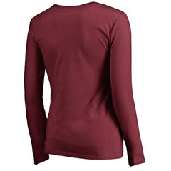 Philadelphia Phillies Women's Cooperstown Collection Slider Long Sleeve V-Neck T-Shirt - Maroon