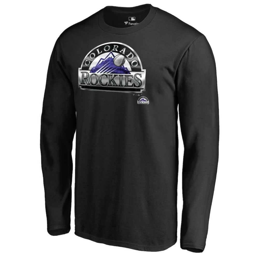 Colorado Rockies Midnight Mascot Long Sleeve T-Shirt - Black