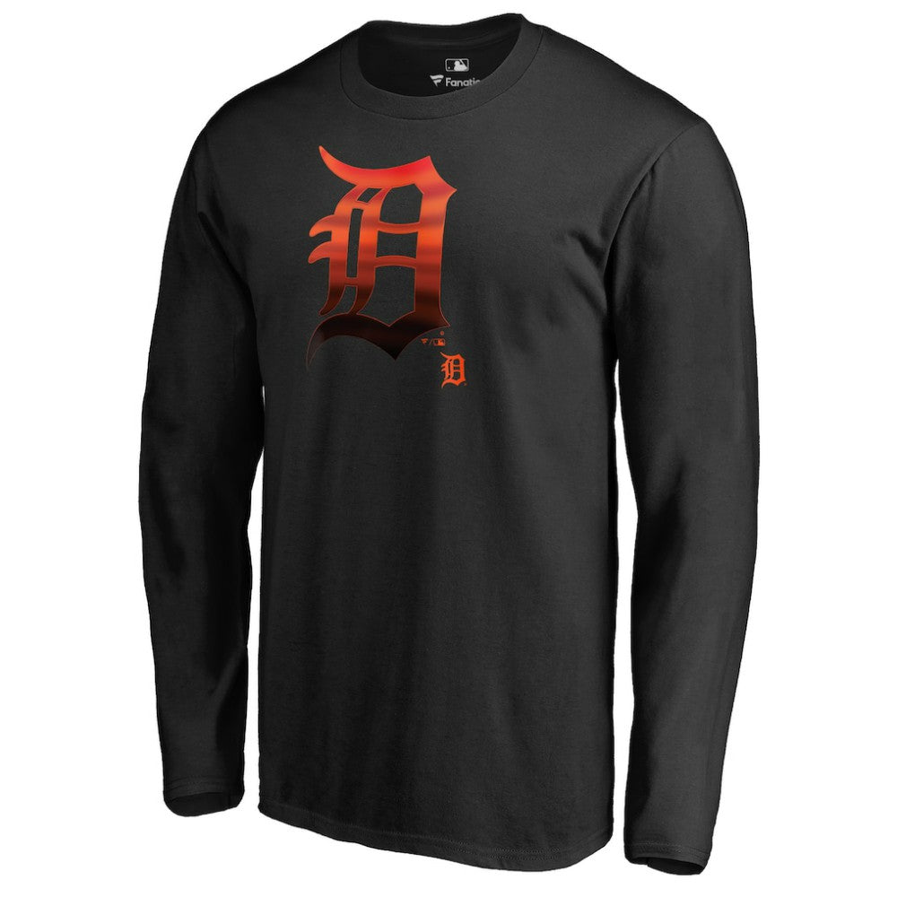 Detroit Tigers Midnight Mascot Long Sleeve T-Shirt - Black