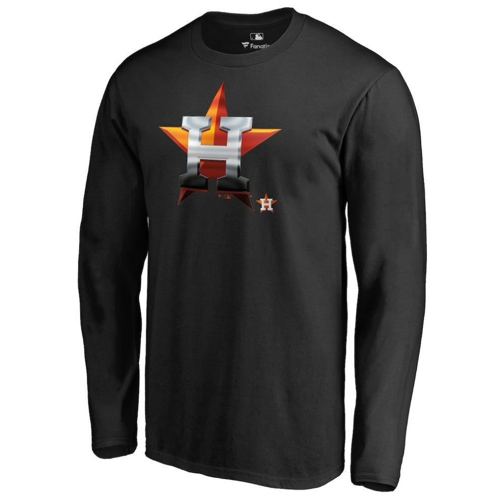 Houston Astros Midnight Mascot Long Sleeve T-Shirt - Black