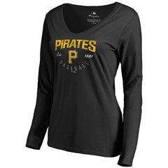 Pittsburgh Pirates Women's Live For It Long Sleeve T-Shirt - Black