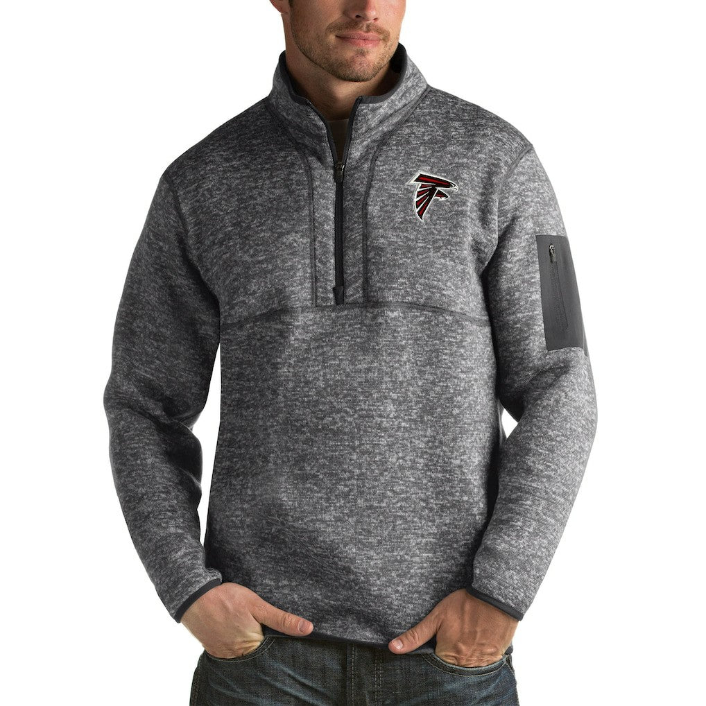 Atlanta Falcons Antigua Fortune Big & Tall Quarter-Zip Pullover Jacket - Charcoal on sale