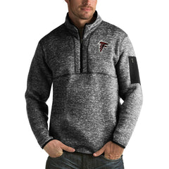 Atlanta Falcons Antigua Fortune Big & Tall Quarter-Zip Pullover Jacket - Heather Black for sale