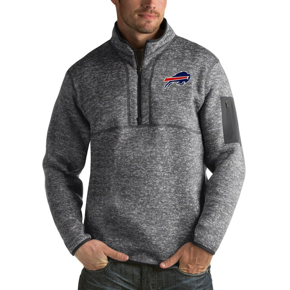 Buffalo Bills Antigua Fortune Big & Tall Quarter-Zip Pullover Jacket - Charcoal discount
