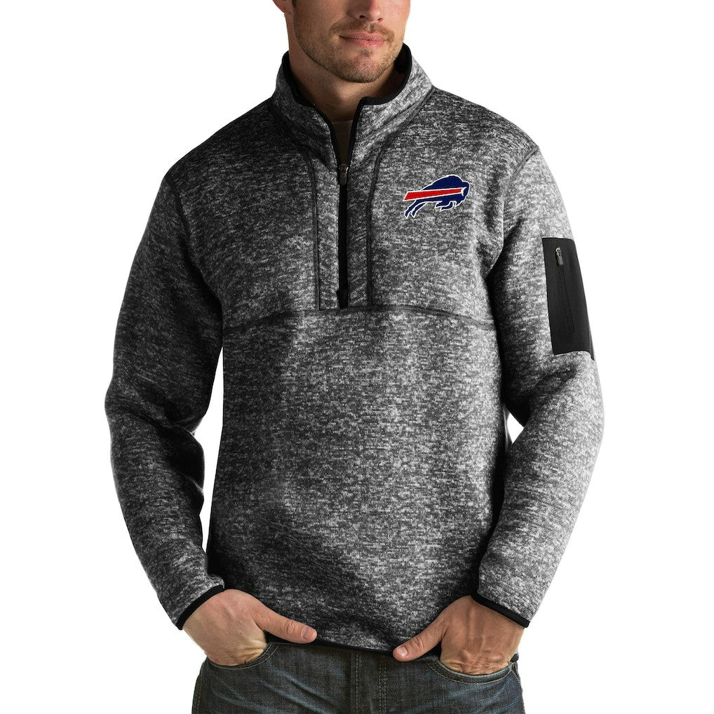 Buffalo Bills Antigua Fortune Big & Tall Quarter-Zip Pullover Jacket - Heather Black discount