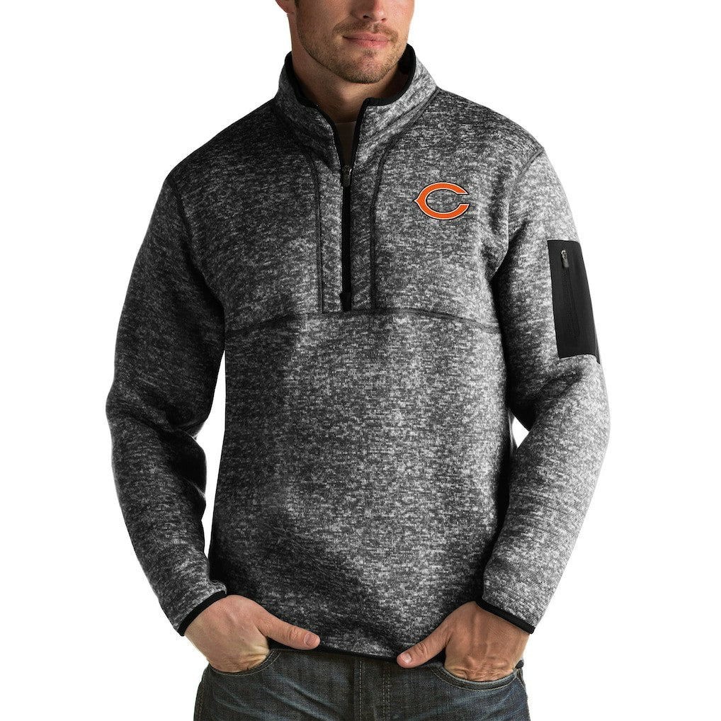 Chicago Bears Antigua Fortune Big & Tall Quarter-Zip Pullover Jacket - Heather Black sale