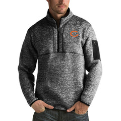 Chicago Bears Antigua Fortune Big & Tall Quarter-Zip Pullover Jacket - Heather Black sale