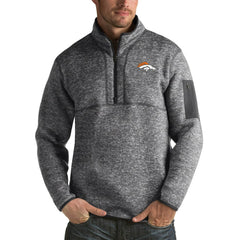 Denver Broncos Antigua Fortune Big & Tall Quarter-Zip Pullover Jacket - Charcoal sale