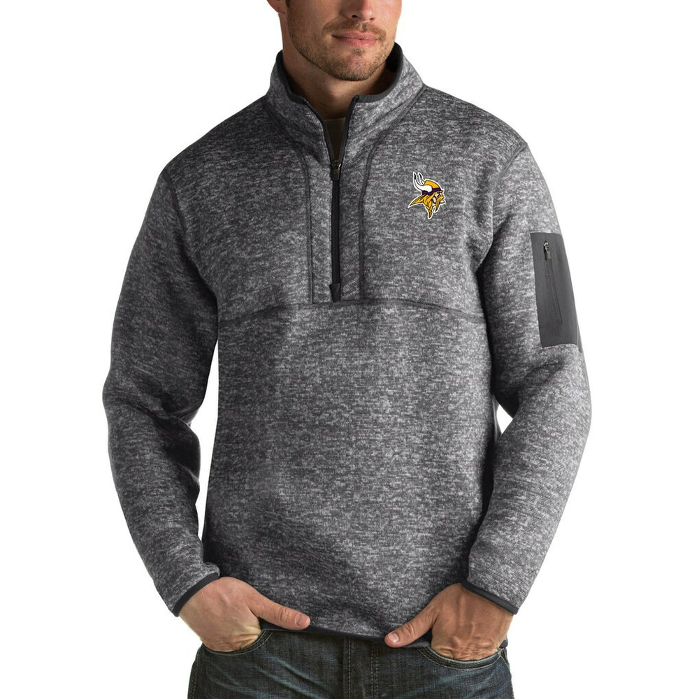 Minnesota Vikings Antigua Fortune Big & Tall Quarter-Zip Pullover Jacket - Charcoal cheap