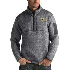 Minnesota Vikings Antigua Fortune Big & Tall Quarter-Zip Pullover Jacket - Charcoal cheap