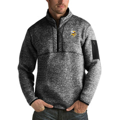 Minnesota Vikings Antigua Fortune Big & Tall Quarter-Zip Pullover Jacket - Heather Black sale