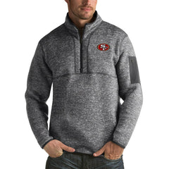 San Francisco 49ers Antigua Fortune Big & Tall Quarter-Zip Pullover Jacket - Charcoal for sale