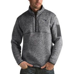 Seattle Seahawks Antigua Fortune Big & Tall Quarter-Zip Pullover Jacket - Charcoal discount