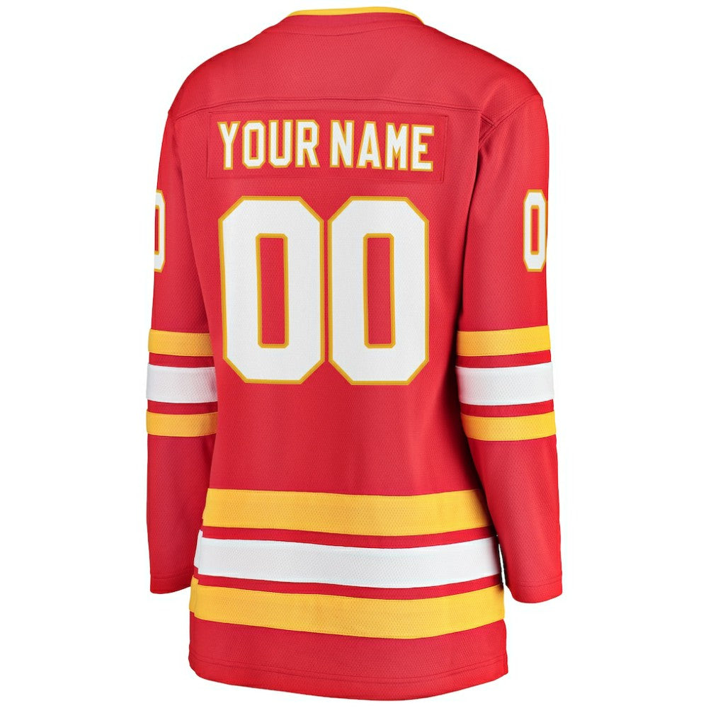 Calgary Flames Fanatics Women's Home Breakaway Custom Jersey Red