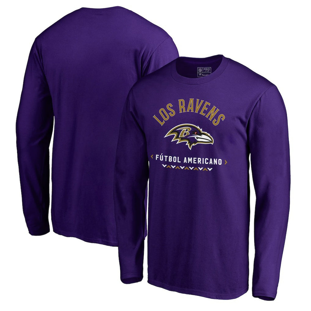 Baltimore Ravens Futbol Americano Long Sleeve T-Shirt - Purple discount
