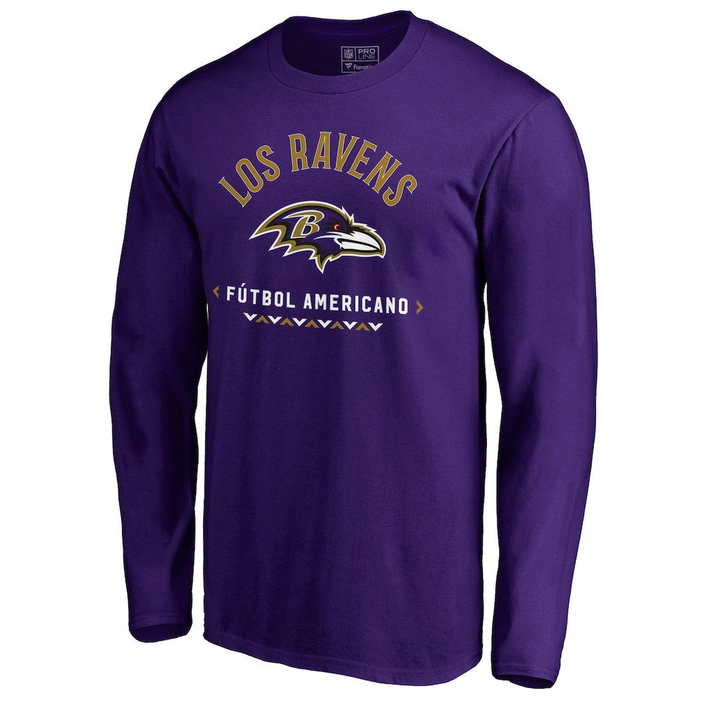 Baltimore Ravens Futbol Americano Long Sleeve T-Shirt - Purple discount
