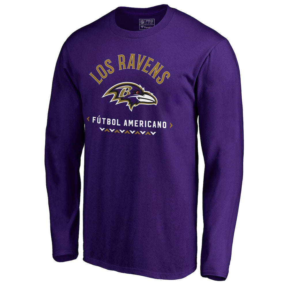 Baltimore Ravens Futbol Americano Long Sleeve T-Shirt - Purple discount