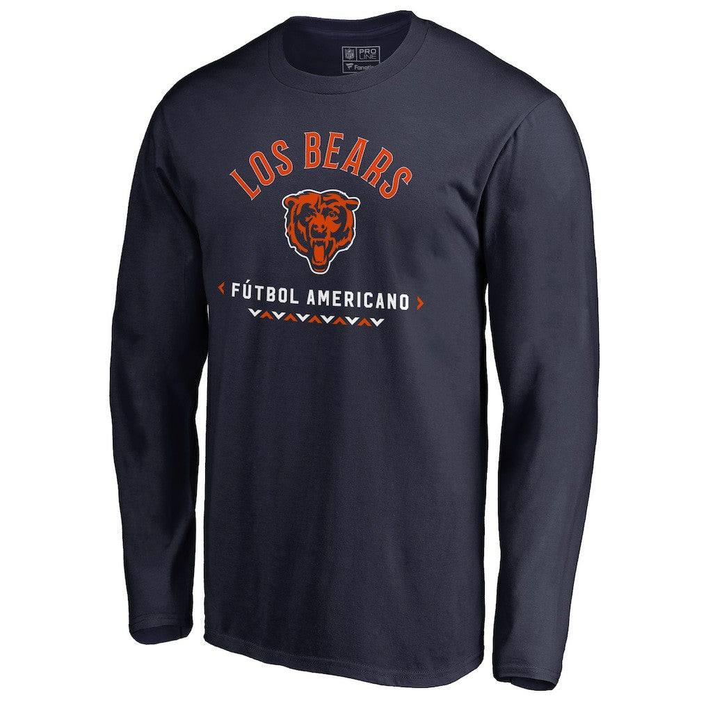 Chicago Bears Futbol Americano Long Sleeve T-Shirt - Navy cheap