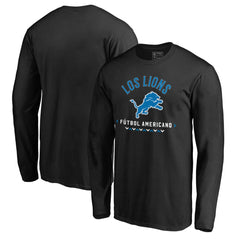 Detroit Lions Futbol Americano Long Sleeve T-Shirt - Black outlet