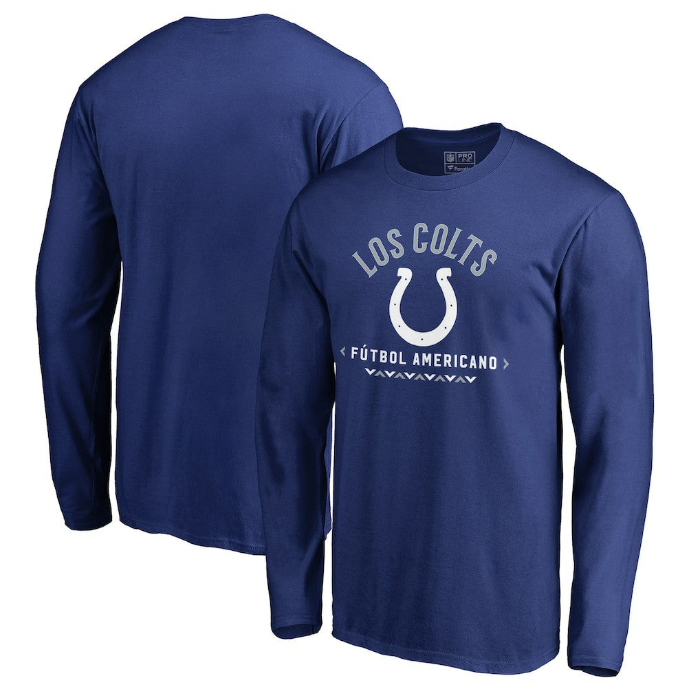 Indianapolis Colts Futbol Americano Long Sleeve T-Shirt - Royal discount