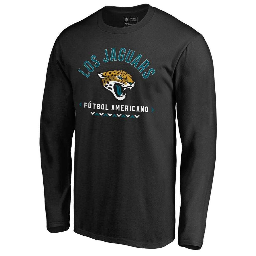 Jacksonville Jaguars Futbol Americano Long Sleeve T-Shirt - Black sale