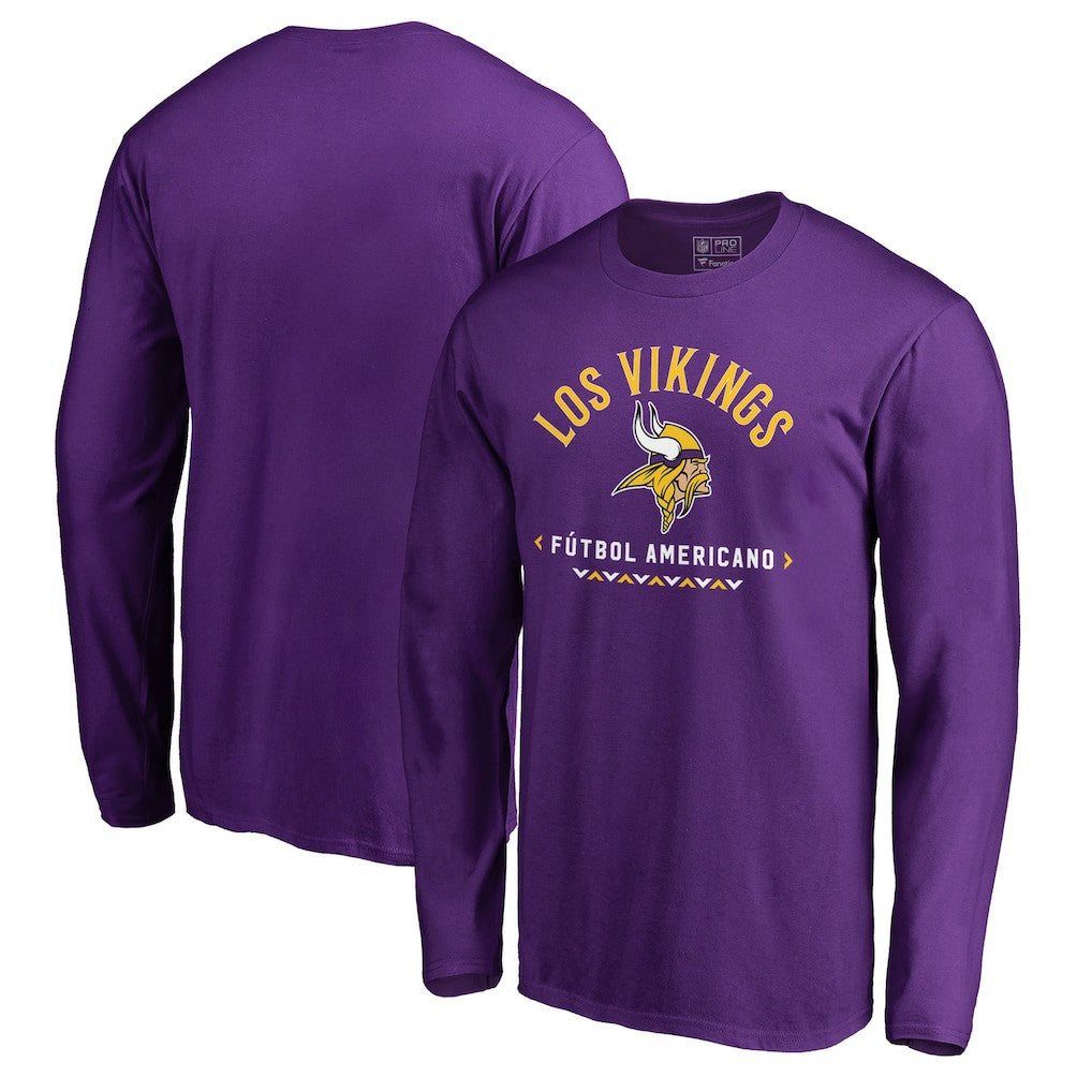 Minnesota Vikings Futbol Americano Long Sleeve T-Shirt - Purple on sale